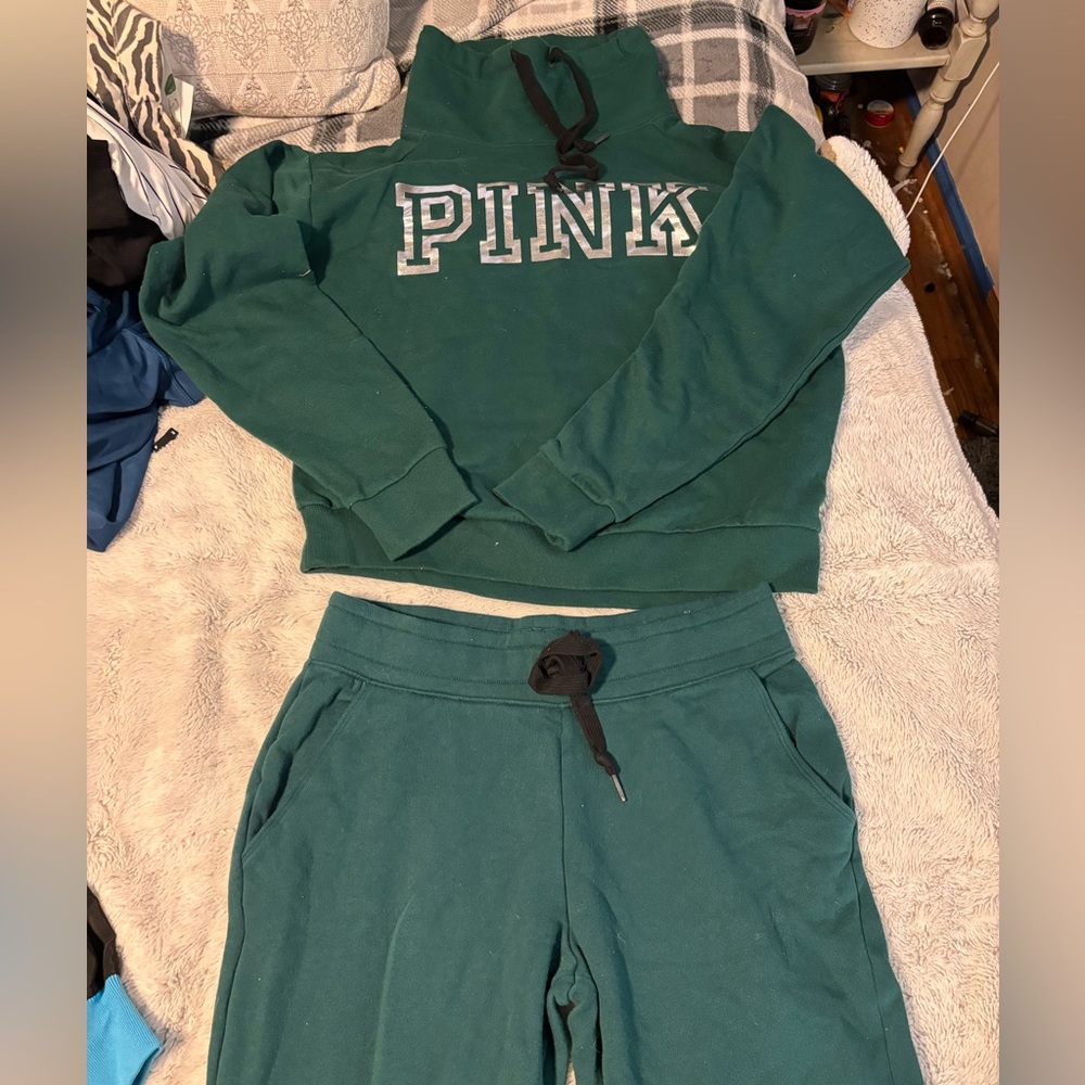Pink sweatsuit- both crew neck and sweat pants